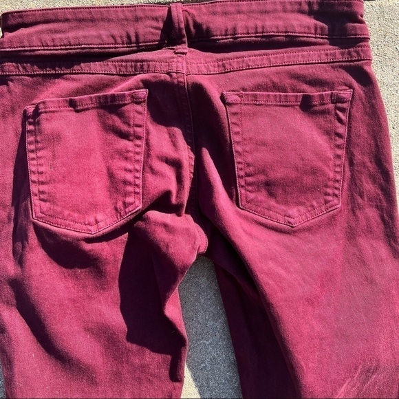 MANGO Jeans Women's Size 6 Wine Burgundy Skinny Slacks Pants Purple Slim Stretch - Picture 8 of 11